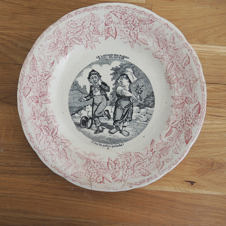 2 Anciennes Assiettes Parlantes Gien - Le Langage des Fleurs – Image 3