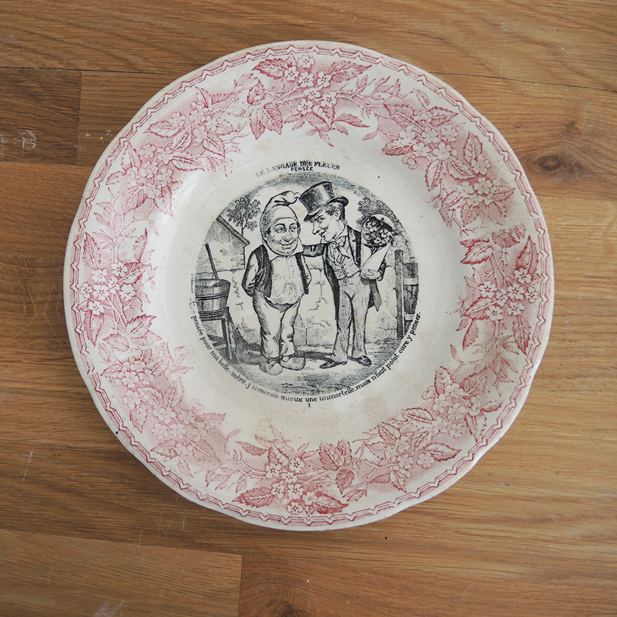 2 Anciennes Assiettes Parlantes Gien - Le Langage des Fleurs – Image 2