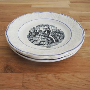 4 Anciennes Assiettes Parlantes HB Choisy - Paris au Bal
