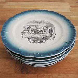 6 Anciennes Assiettes Parlantes Corrieux Frères Pexonne- Corrida
