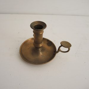 Ancien Bougeoir Poussoir à Main en Laiton