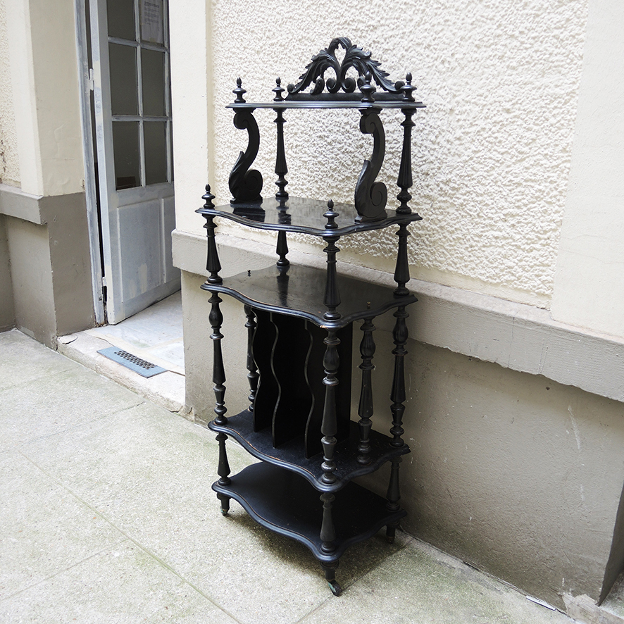 Ancien Meuble à Partitions de Musique Noir Style Napoléon III – Image 4