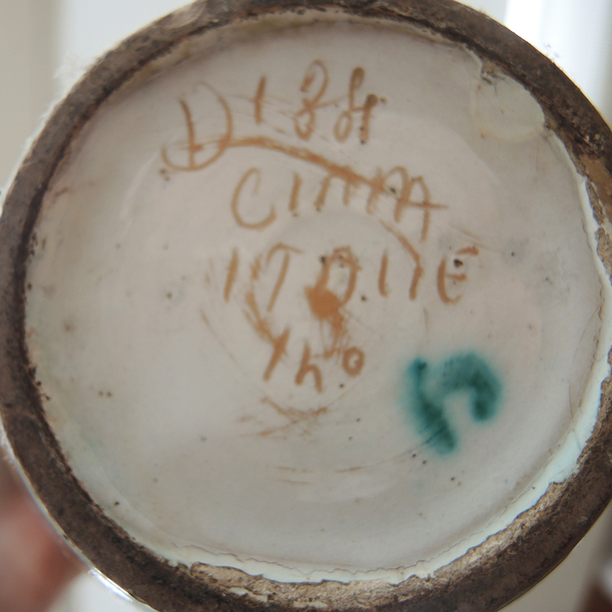 Ancien Petit Vase en Céramique Italienne - Décor Oiseaux - Image 3