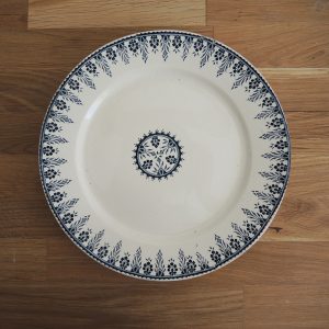 Ancien Plat à Tarte sur Pied en Céramique Sarreguemines - Alger