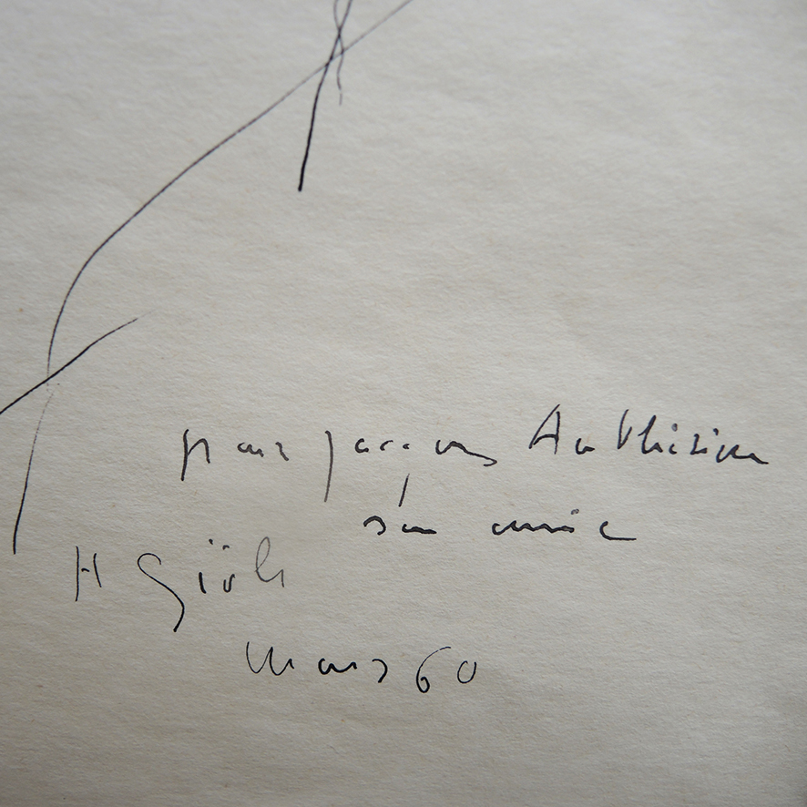 Ancien Portrait d'Homme au Stylo Signé – Image 3