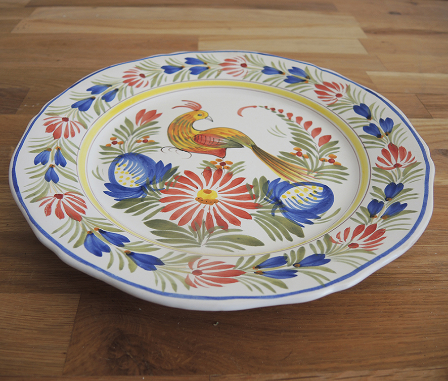 Ancienne Assiette Faisan en Céramique HB Quimper – Image 3