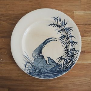 Ancienne Assiette Faisan en Céramique de Longwy