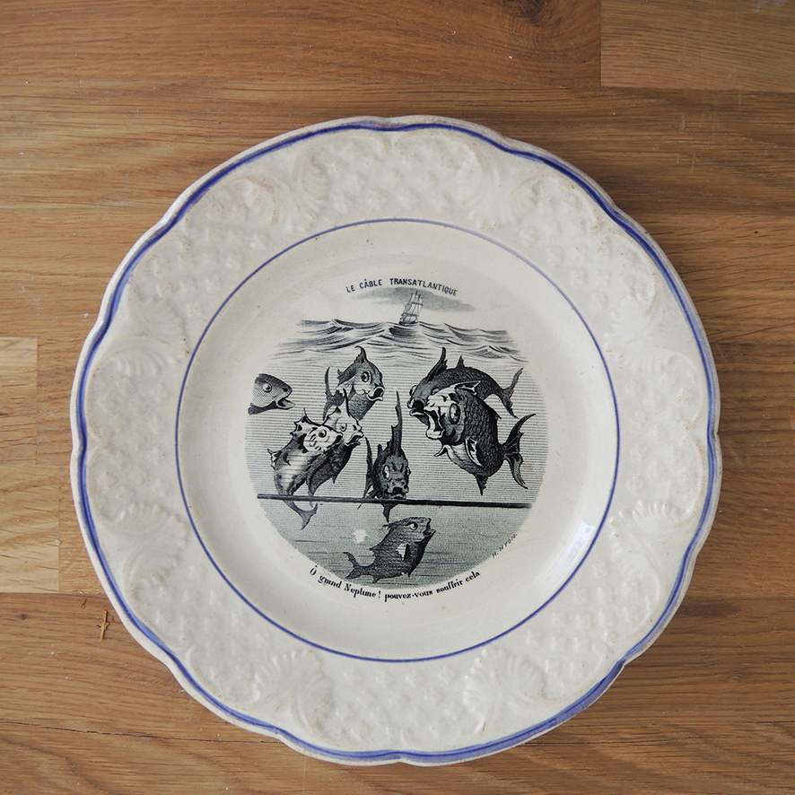 Ancienne Assiette Parlante HB Choisy Le Roi - Le Cable Transatlantique
