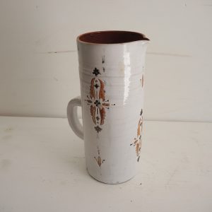 Ancienne Carafe en Terre Cuite Emaillée avec Signature