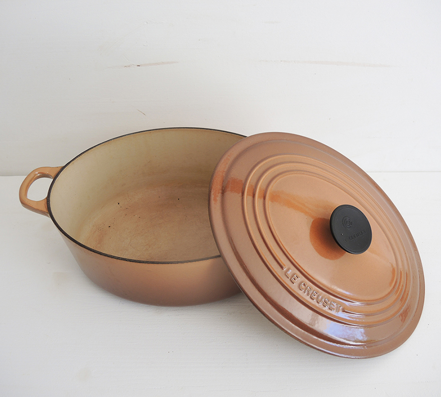 Ancienne Cocotte Ovale en Fonte Emaillée Beige LE CREUSET No 30 – Image 3