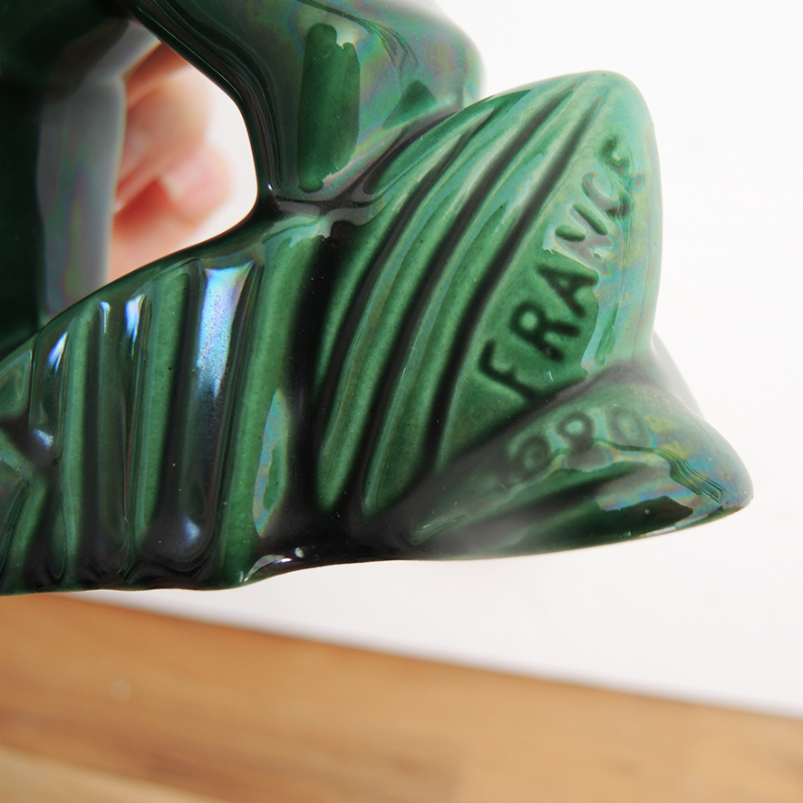 Ancienne Figurine Daim en Céramique Verte St Clément – Image 3