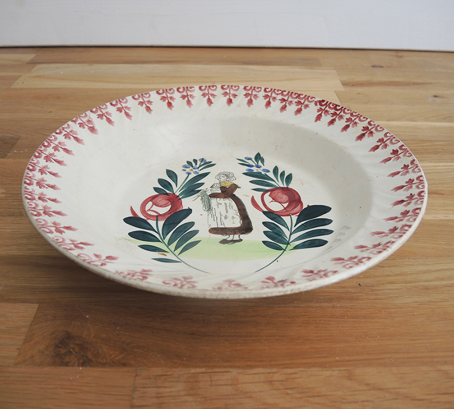 Ancienne Grande Assiette Creuse Moulin des Loups - Paysanne - Image 2