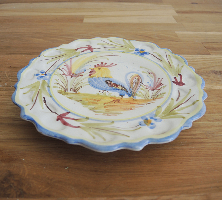 Ancienne Petite Assiette Peinte Main : Coq - Image 3