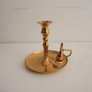 Ancien Bougeoir avec Eteignoir en Laiton