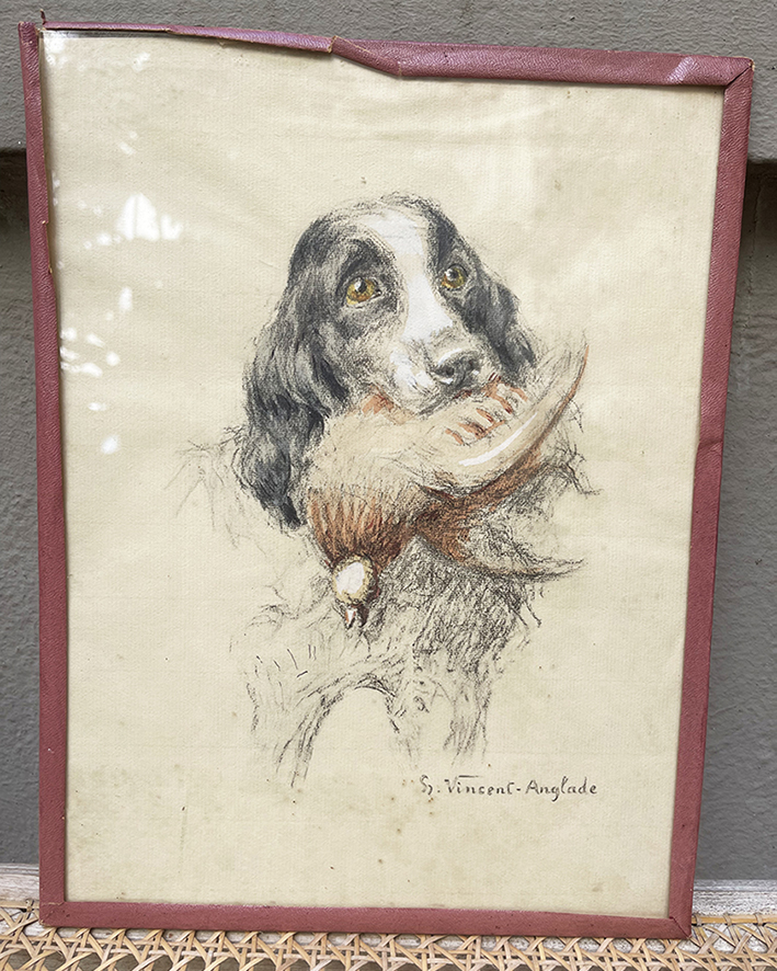 3 Anciens Dessins - Portraits de Chiens de Chasse - Henri Vincent Anglade – Image 2