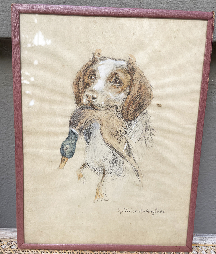 3 Anciens Dessins - Portraits de Chiens de Chasse - Henri Vincent Anglade – Image 4