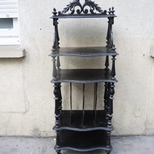 Ancien Meuble à Partitions en Bois Laqué Noir Napoléon III