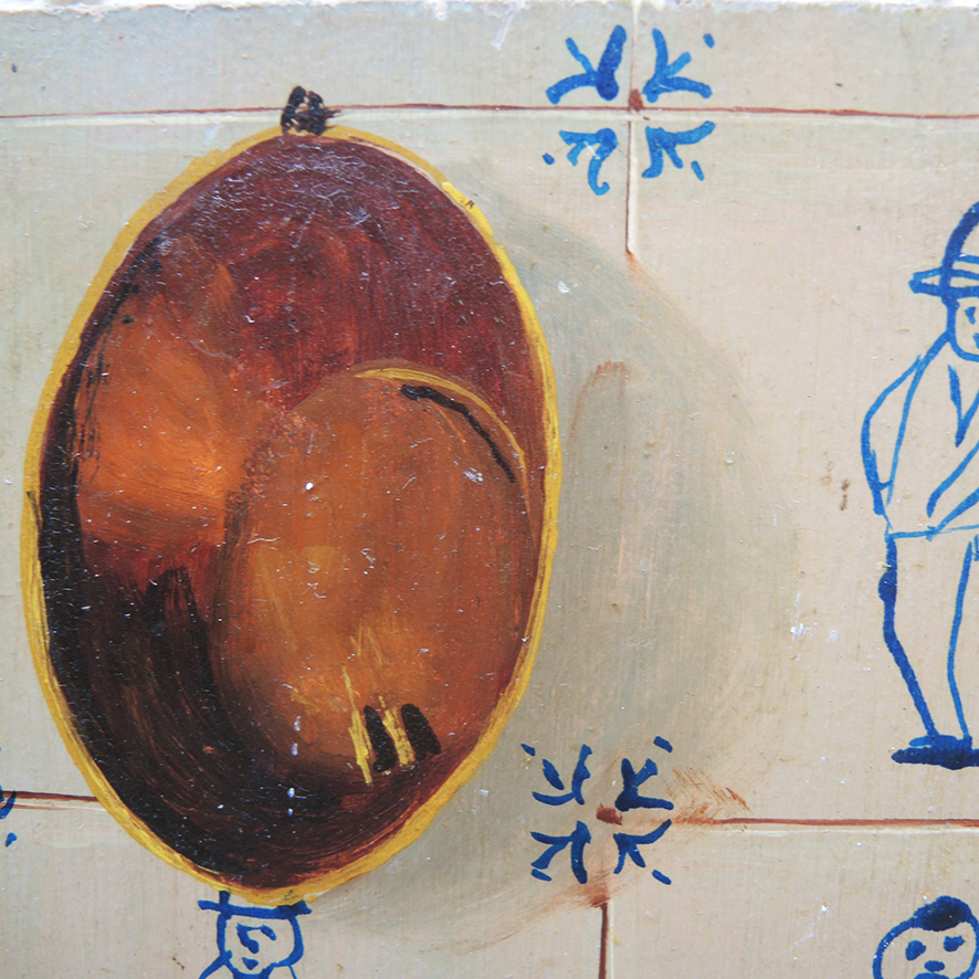 Ancien Tableau à L'Huile : Nature Morte au Carrelage Hollandais - Image 2