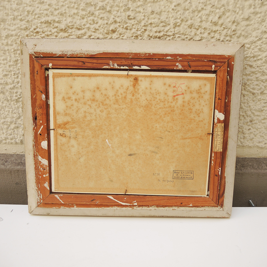 Ancien Tableau à l'Huile sur Panneau - La Baigneuse - Réné Lacoste - Image 4