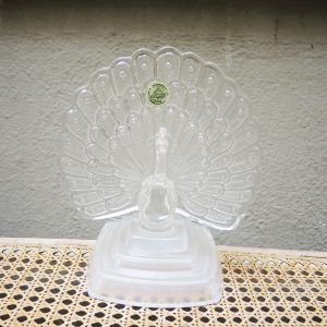 Ancienne Figurine Paon Cristal d'Arques