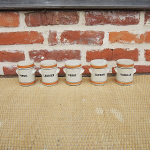 5 Grands Pots de Cuisine en Grès Emaillé