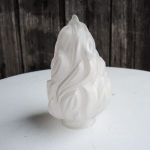 Ancien Abat-Jour Flamme en Verre Dépoli