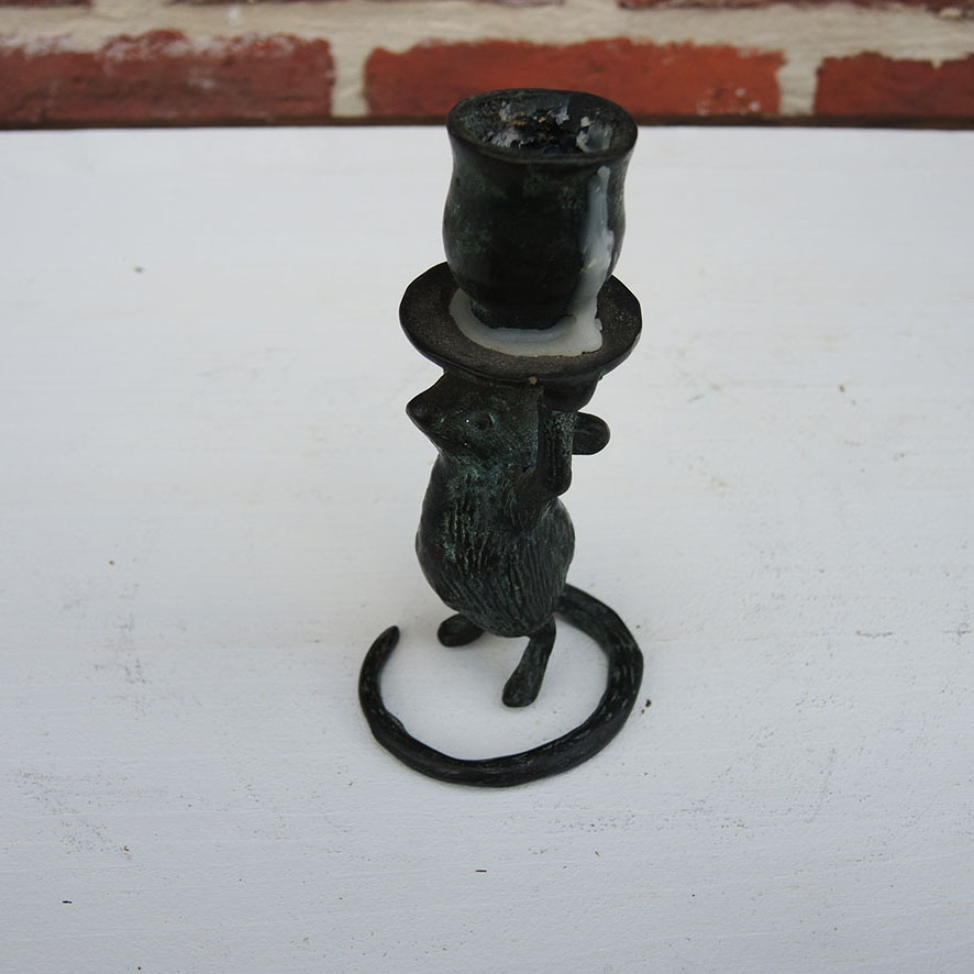 Ancien Bougeoir Souris en Bronze - Image 2