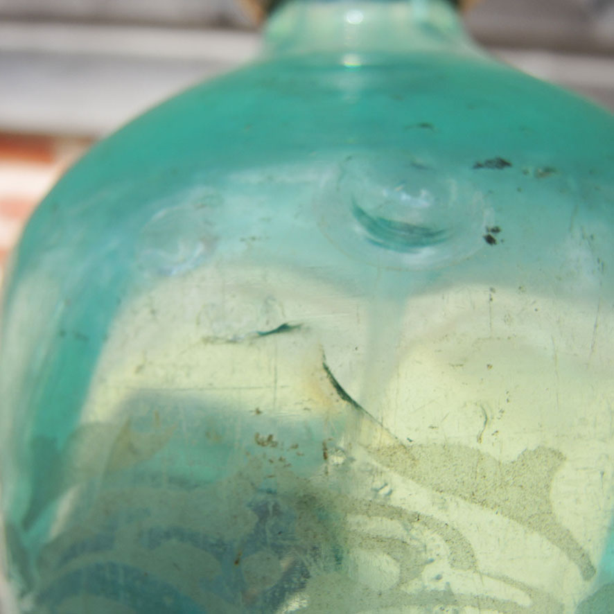 Ancien Siphon en Verre Turquoise FAVRE DOLIVET LILLEBONNE - Image 4