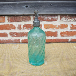 Ancien Siphon en Verre Turquoise FAVRE DOLIVET LILLEBONNE