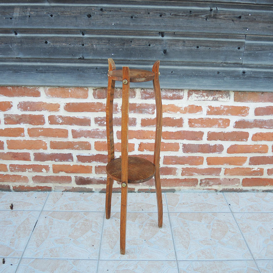 Ancienne Sellette Porte-Plantes en Bois – Image 3
