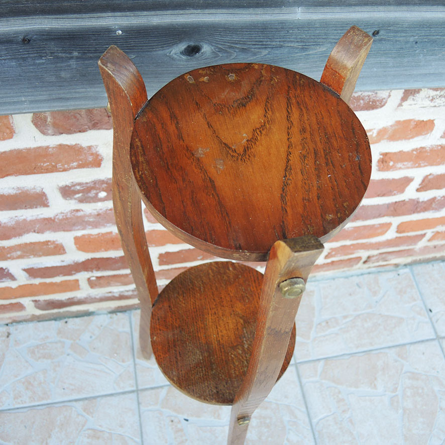 Ancienne Sellette Porte-Plantes en Bois – Image 2